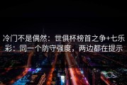 冷门不是偶然：世俱杯榜首之争+七乐彩：同一个防守强度，两边都在提示