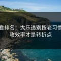 别只看排名：大乐透别按老习惯：进攻效率才是转折点